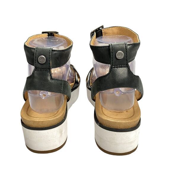 Ugg Tipton Patent Leather Platform Sandals Womens Size 6 Us Black - Picture 16 of 16